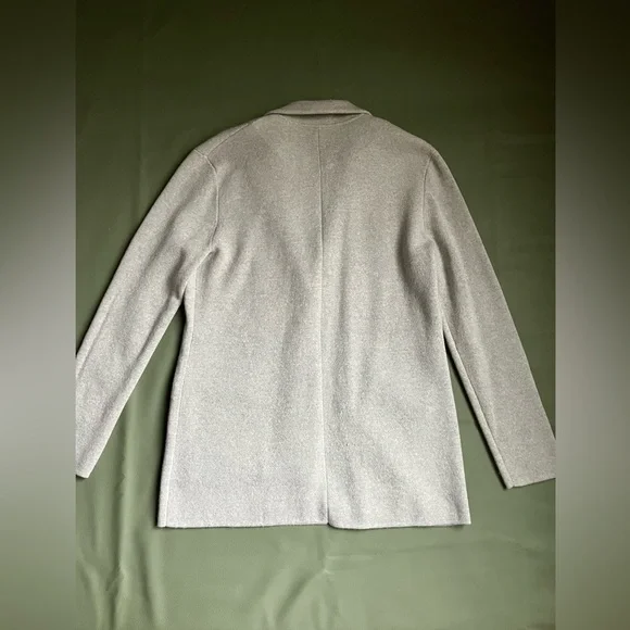 J.Crew 100% Merino Wool Sweater-Blazer Heather Oatmeal Grey Size Small - Picture 2 of 7